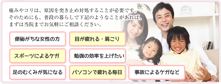 痛み原因を突き止めることが必要